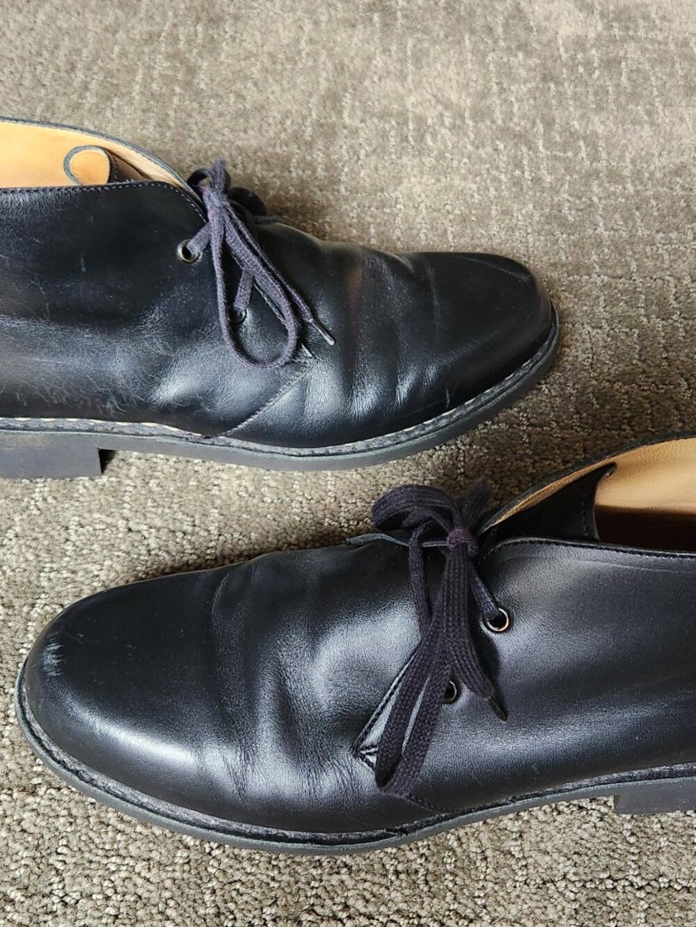 PARABOOT FOR SOFIE D'HOORE Black Leather Lace-up Ankle Boots Booties Size 8.5 - Picture 3 of 13